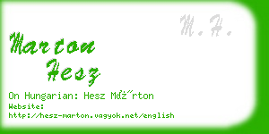 marton hesz business card